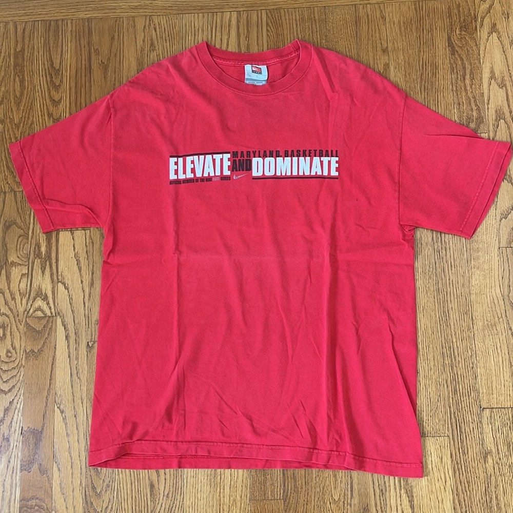 Vintage Maryland MD Terrapins TERPS T-Shirt Basketball Size L Elevate & Dominate